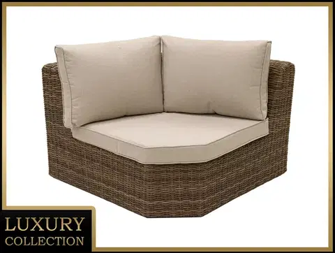 Záhradné stoličky a kreslá DEOKORK Ratanový rohový diel BORNEO LUXURY (hnedá)