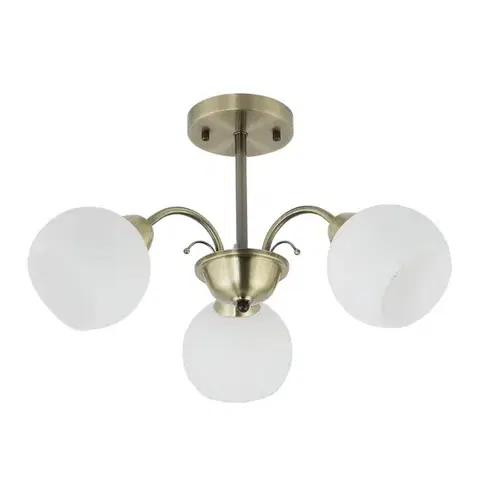 Stropná svetla NESTOR Závesná lampa patina 3x40W E27 biele tienidlo