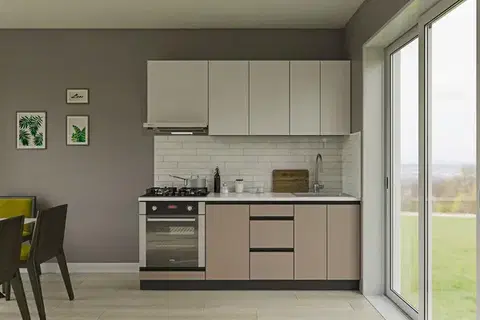 Kuchynské linky AMELY moderná kuchyňa 200, nymphaea alba / clay grey