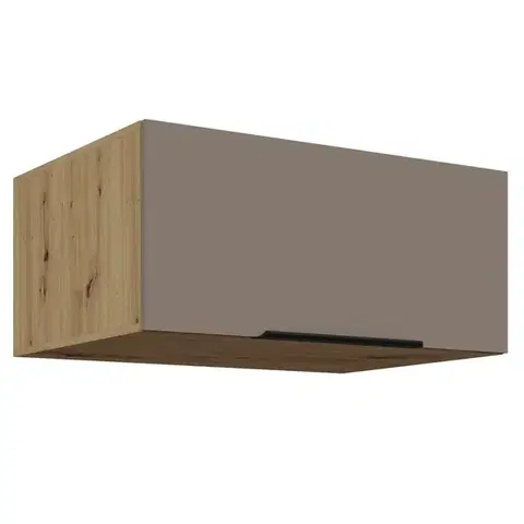 Kuchynské horné skrinky KONDELA Frisbo 80 NAGU-36 1F horná kuchynská skrinka sandgrau / dub artisan