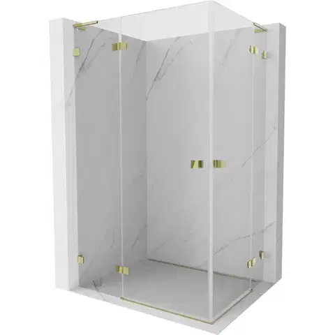 Sprchovacie kúty MEXEN/S - Lunar L Duo sprchovací kút dvere krídlové 110 x 105, transparent, zlato 834L-110L-105P-50-00