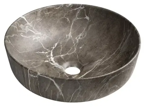 Umývadlá SAPHO - RONDEA keramické umývadlo na dosku priemer 41cm, breccia mramor AR445BM