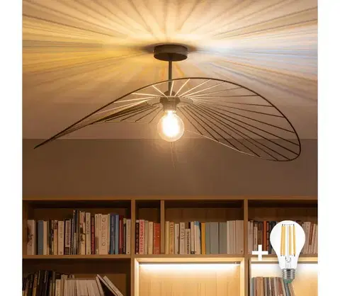 Svietidlá BRILAGI - LED prisadený luster CERIA WIRE 1xE27/60W/230V 60x80 cm čierna/bronzová BG3989+EG300147
