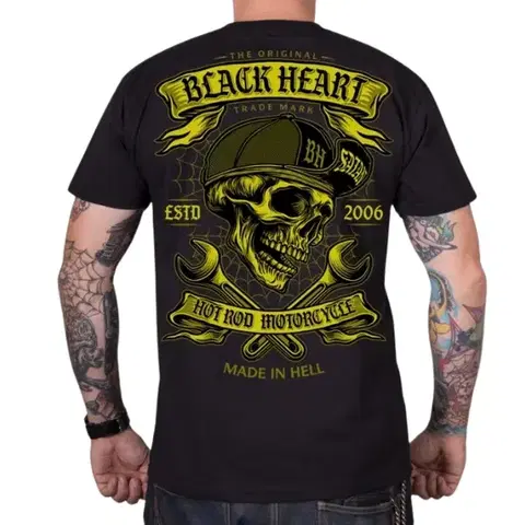 Pánske tričká Tričko BLACK HEART Satan čierna - L