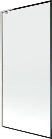 Sprchové dvere MEXEN/S - Next L vaňová zástena FIX 90 x 150, čierna vzor, nikel kartáčovaná 895-090-000-03-70-97