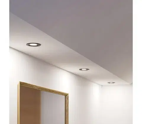 Svietidlá Eglo 902237 - Sada 3x LED kúpeľňových podhľadových svietidiel BARRANCO 1x GU10/4,5W/230V IP44 čierna 902237