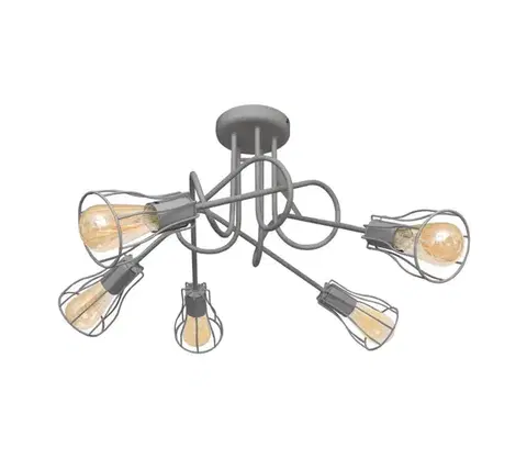 Svietidlá  Prisadený luster OXFORD 5xE27/15W/230V šedá W-2016/5K GR