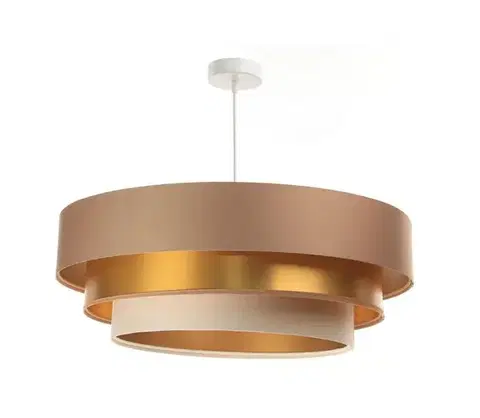 Svietidlá  Luster na lanku TRINITI 1xE27/60W/230V béžová/zlatá 050-089-60