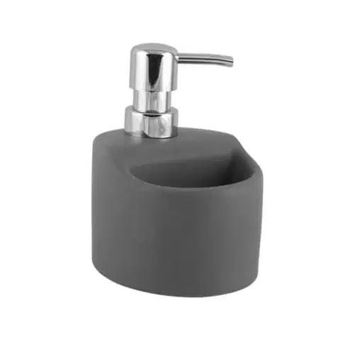 Dávkovače mydla Kinekus Dávkovač mydla/saponátu 330ml, s nádobkou na špongiu, sivý