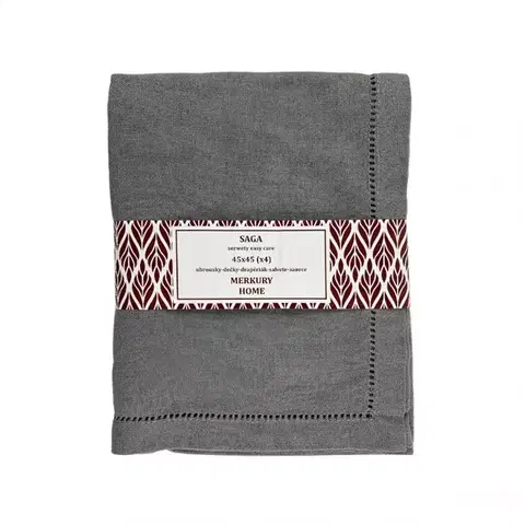 Bytový textil Obrúsok SAGA tmavošedá 45x45 easy care