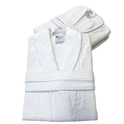 Pánske župany Froté deluxe unisex župan Biely TiaHome - S/M
