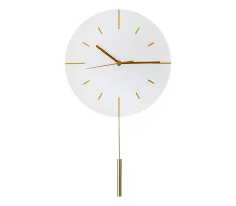 Predlžovacie káble  Nástenné hodiny s kyvadlom pr. 30 cm 1xAA biela/zlatá PZLKW