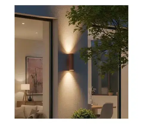 Svietidlá Ideal Lux - Vonkajšie nástenné svietidlo GUN 1xE27/60W/230V 31 cm IP54 hnedá 163611
