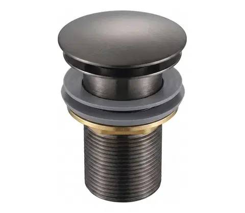 Svietidlá Gedy - Umývadlová výpusť CLICK-CLACK pr. 6,6 cm metalická sivá MXCC0500