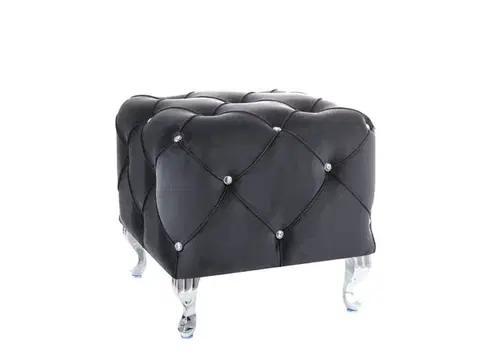 Taburetky do obývačky THES luxusná čalúnená taburetka, čierny bluvel 19