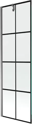Sprchové dvere MEXEN/S - Next vaňová zástena FIX 60 x 150, čierna vzor, grafit metal 895-060-000-00-77-95