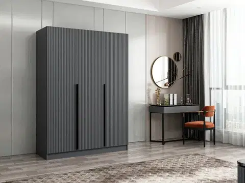 Šatňové skrine Šatníková skriňa Kale Anthracite - 2287