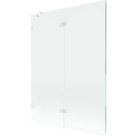 Sprchové dvere MEXEN/S - Lunar vaňová zástena 2-krídlová ľavá 130 x 150, transparent, biela 897-130-100-20-00-L