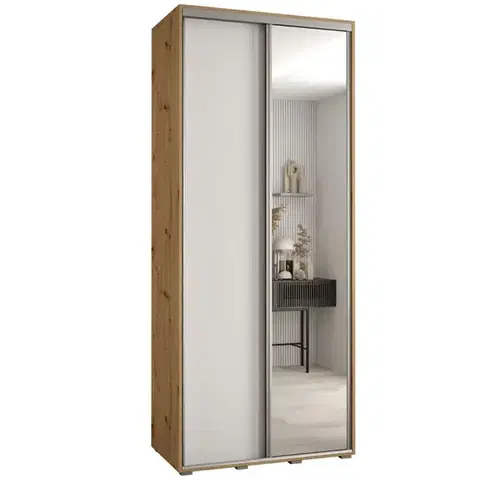 Šatníkové skrine Skriňa 45 Canaris 3 140 artisan/biela/silver