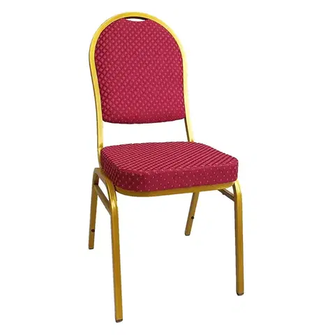 Konferenčné stoličky KONDELA Jeff 3 New konferenčná stolička červená / zlatá