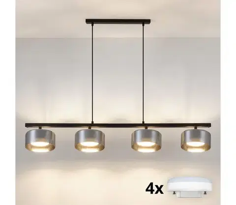 Svietidlá BRILAGI - LED Luster na lane AURA LUX 4xGX53/30W/230V čierna/dymová WO-OEM-CF-20-BK