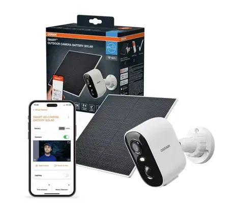 LED osvetlenie Osram - Inteligentná solárna kamera s 2K snímačom SMART+ 5V 5200 mAh IP66 Wi-Fi 4058075850576