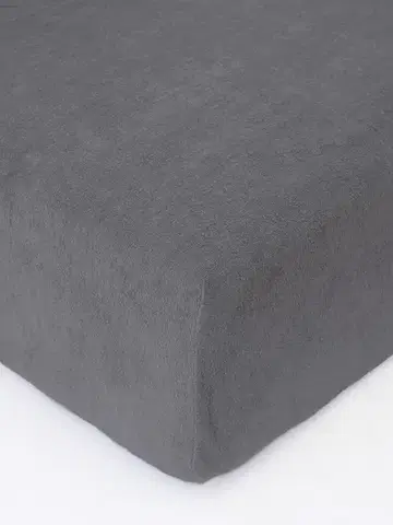 Plachty MKLozkoviny.sk Froté plachta do postieľky 70 × 140 cm - tmavo sivá