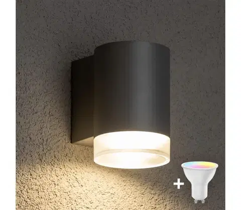 Svietidlá BRILAGI - LED RGBW Vonkajšie nástenné svietidlo MATERA 1xGU10/4,8W/230V sivá IP54 BG0978+AI2382