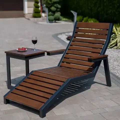 Balkónový nábytok Záhradné ležadlo Loft orech