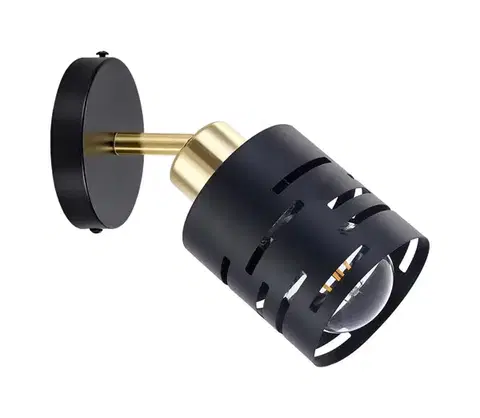 Svietidlá  Nástenné bodové svietidlo ELEN 1xE27/35W/230V čierna/zlatá ELEN WALL LIGHT BLACK