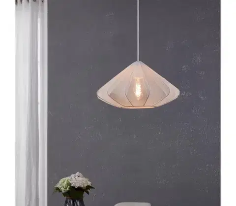 Svietidlá Eglo 43997 - Luster na lanku DOLWEN 1xE27/40W/230V pr. 42,5 cm biela 43997