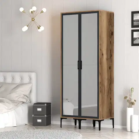 Šatňové skrine Šatníková skriňa Kumsal RR - Walnut, Anthracite