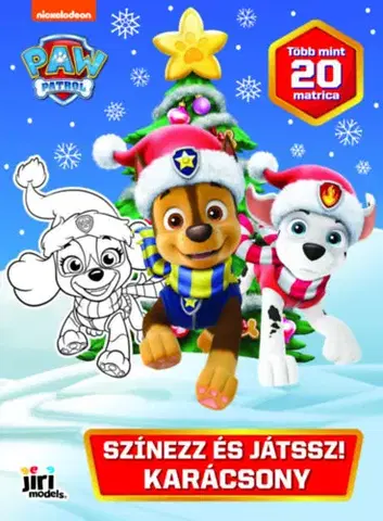 Nalepovačky, vystrihovačky, skladačky Mancs Őrjárat - Karácsony - Színezz és játssz!
