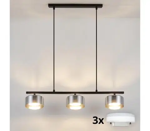 Svietidlá BRILAGI - LED RGB stmievateľný luster AURA LUX 3xGX53/14W/230V Wi-Fi Tuya čierna/dymová BG3465+3xIM1490