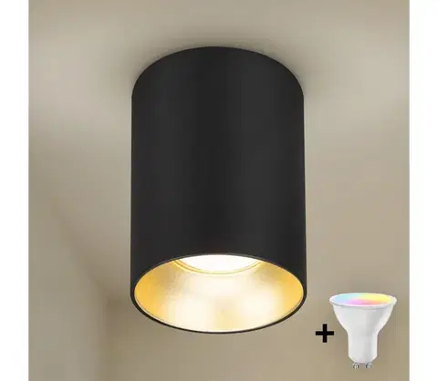 Svietidlá BRILAGI - LED RGBW stmievateľné bodové svietidlo TRINE 1xGU10/4,8W/230V čierna/zlatá BG1004+AI2382