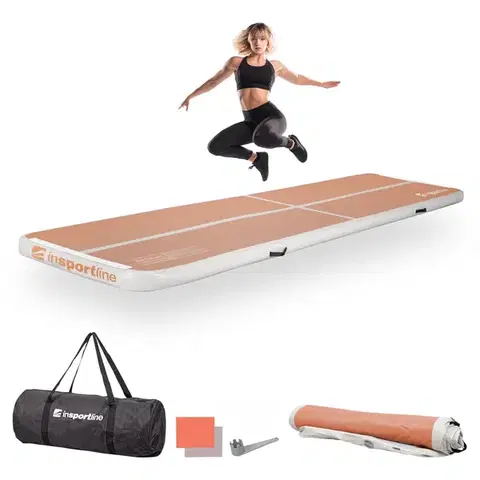 Žinenky Airtrack inSPORTline Airstunt 400x100x10 cm mocha mousse