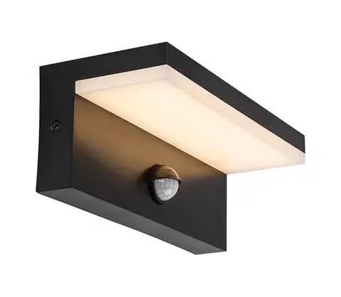Záhradné lampy Rabalux 77115-LED Von. nás. svietidlo so senzorom ZARAGOZA LED/9W/230V IP54 čierna 77115