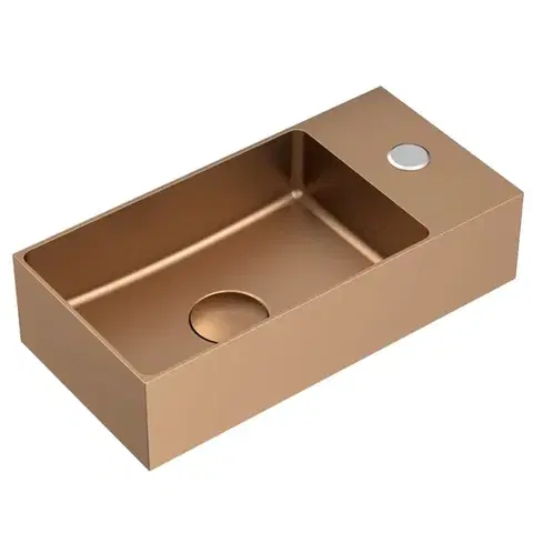 Umývadlá Závesné umývadlo v ružovozlatej farbe SAT Aurum 36x18 cm bez prepadu SATAUR3618BRG SATAUR3618BRG