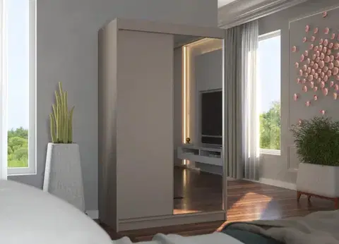 Šatníkové skrine ArtAdrk Šatníková skriňa REWENA | cashmere 120 cm