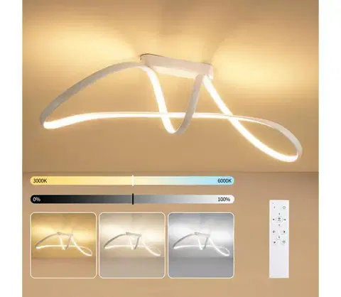 Svietidlá BRILAGI-LED Stmievateľné prisadené svietidlo TWISTER LED/60W/230V 3000-6000K biela + diaľkové ovládanie BRI723