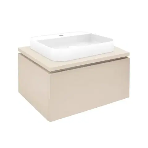 Kúpeľňový nábytok Kúpeľňová skrinka s umývadlom a krycou doskou SAT Feel 60x30x46 cm béžová mat SATFEEL60BEDU SATFEEL60BEDU