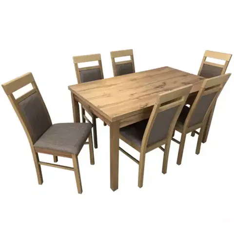 Jedálenské zostavy Emilia 1+6 St874 140x80+40 Wotan Kr981 Wotan Fancy96