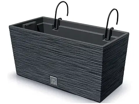Kvetináče a truhlíky NABBI DFC400W plastový balkónový kvetináč 39,5 cm antracit