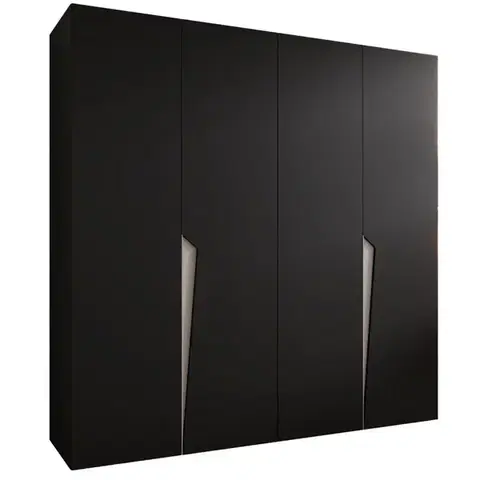 Šatníkové skrine Skriňa Piano 1-200 čierna/kašmír
