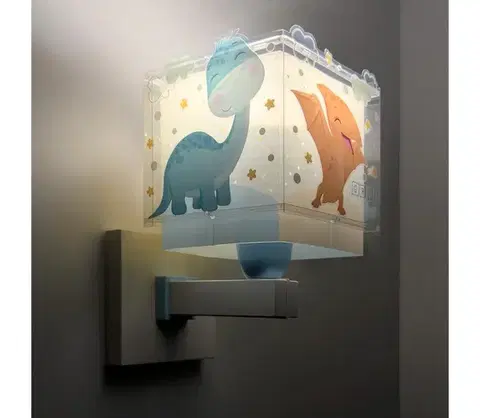 Svietidlá Dalber 63459 - Detská nástenná lampa BABY DINOS 1xE27/15W/230V pestrofarebná 63459