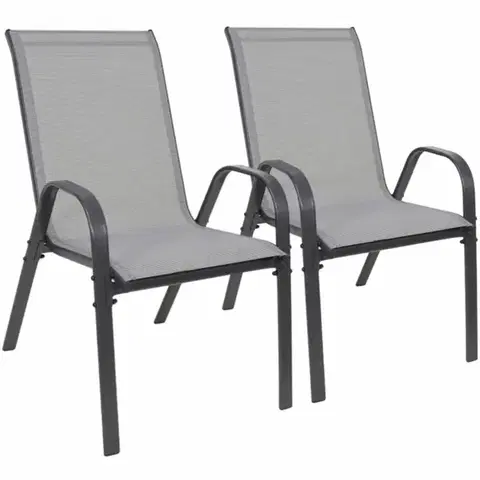 Záhradný nábytok Set stoličiek Stela, 55 x 70 x 92 cm, 2 ks, sivá