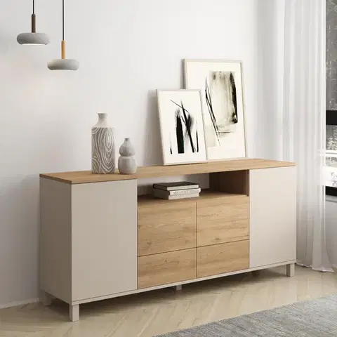 Komody a skrinky ROMA široká komoda na nožičkách 2S, sepet/coast
