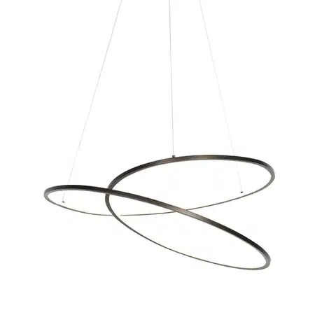 Závesné svietidlá Dizajnové závesné svietidlo bronzové 72 cm vrátane LED 3-stupňového stmievača - Rowan
