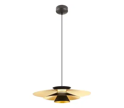 Svietidlá Redo 01-3001 - Závesný LED luster FARGO na lankách LED/16,5W/230V pr. 50 cm čierna/zlatá 01-3001