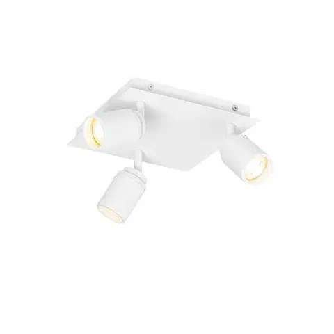 Bodove svetla Inteligentné kúpeľňové bodové svietidlo biele štvorcové 3-svetlé IP44 vrátane 3 Wifi GU10 50mm - Ducha